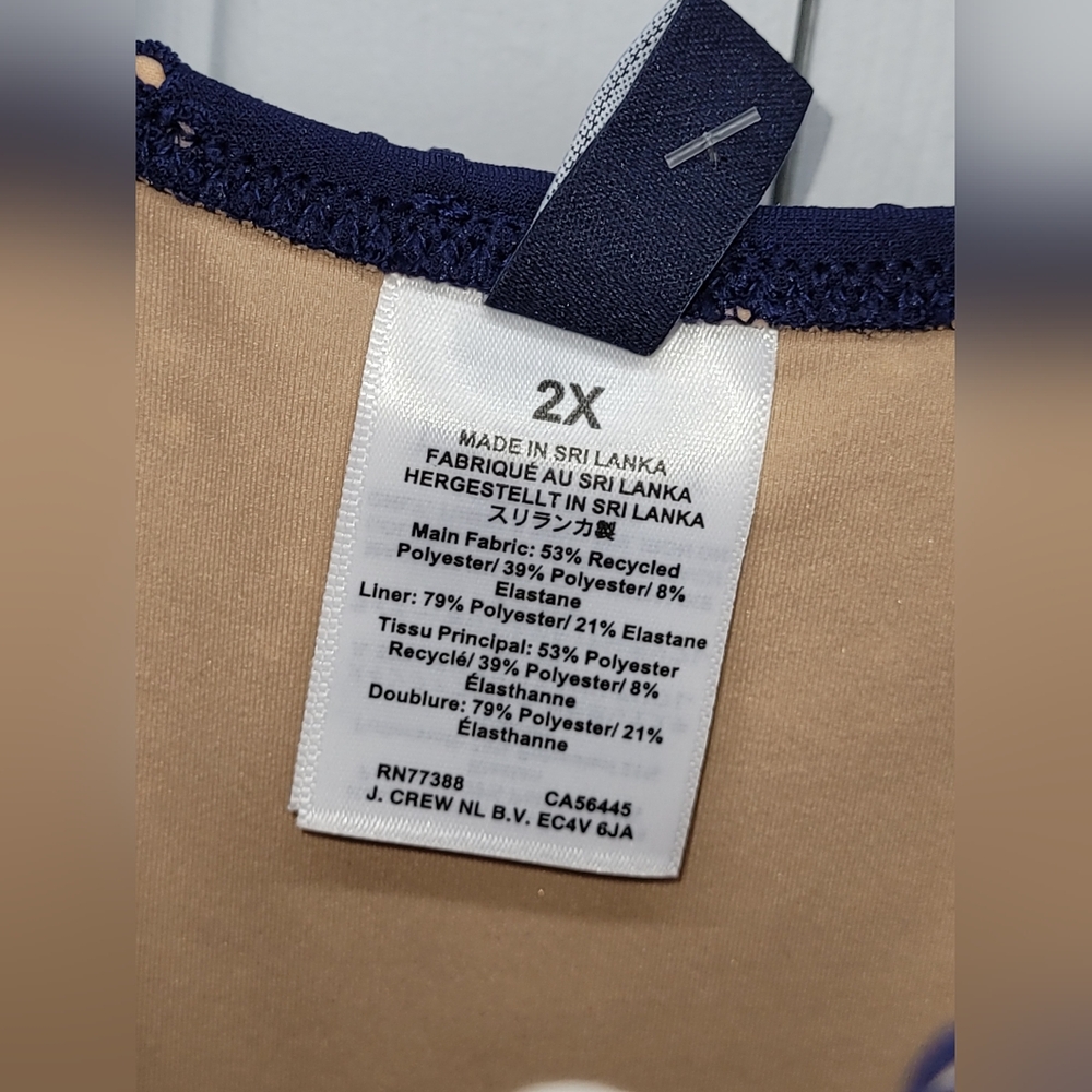 J. CREW Eyelet Cutout One-Piece Swimsuit with Bow Navy 2X - Picture 8 of 11